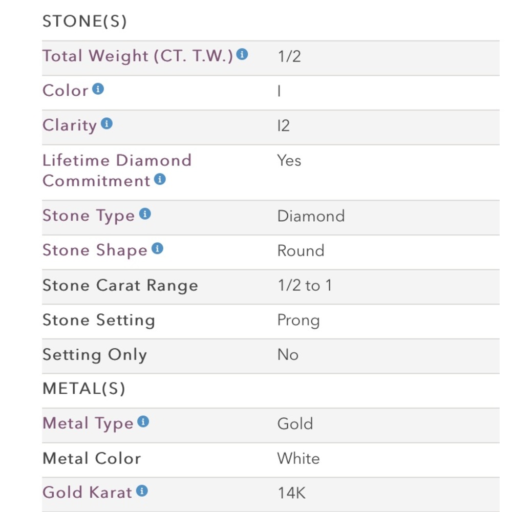 Diamond Ring 1/2 car diamond